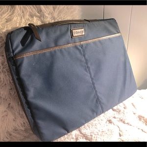 Coach navy computer holder